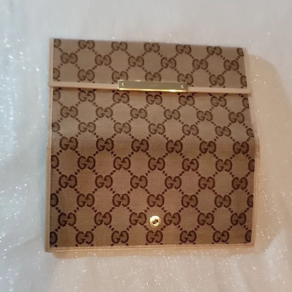 Gucci GG Monogram Logo Canvas Leather Long Wallet Authentic - Picture 11 of 16